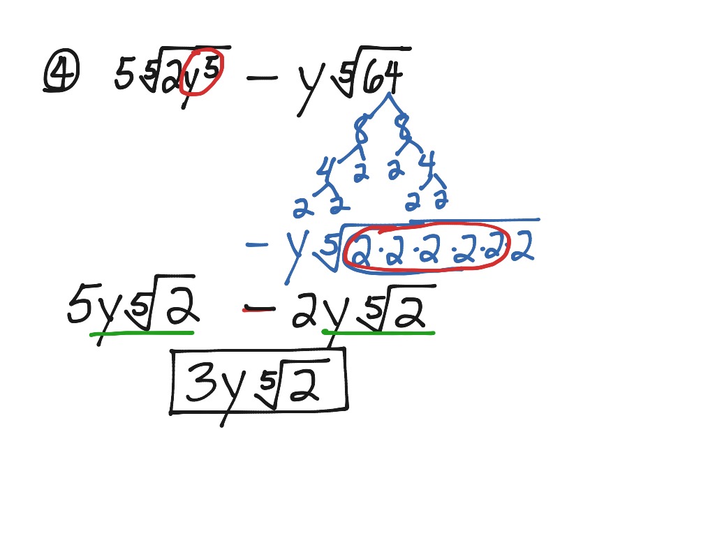 Add Subtract Radicals Math Algebra Radicals Simplifying