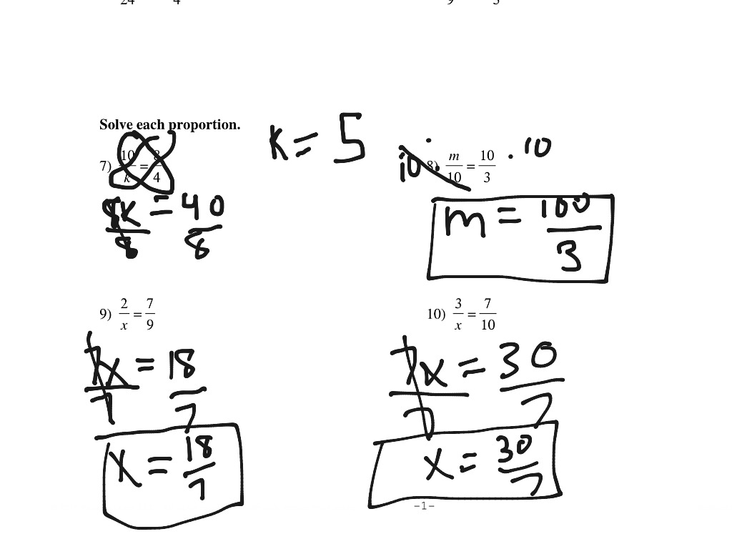 Solving Proportions Worksheet | Math, Algebra | ShowMe