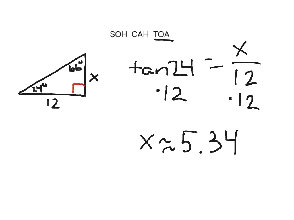 SOH CAH TOA Math Geometry Triangles Trigonometry Trigonometric Functions Right Triangles