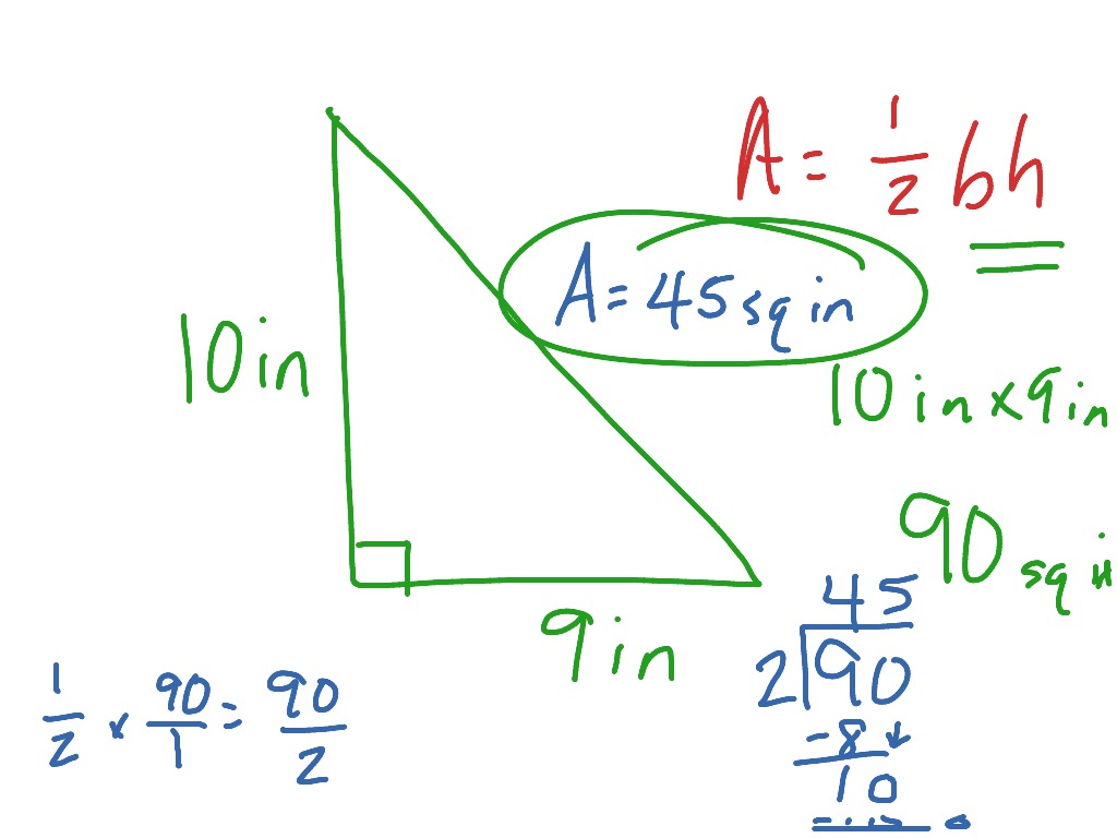 Area Of Triangle Math Geometry Triangles Area ShowMe