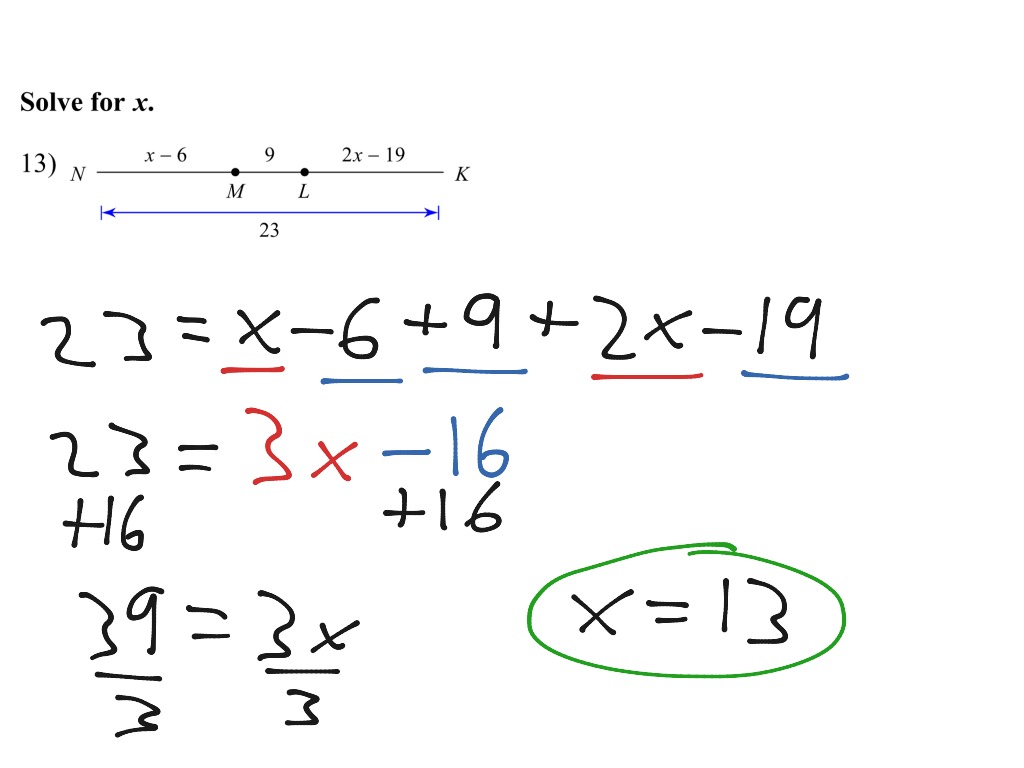 Segment Addition Postulate And Solving For X Math Geometry Line Segments ShowMe