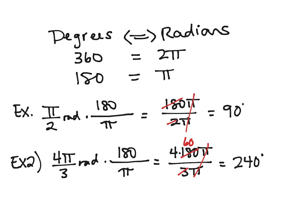 ShowMe Converting Radians To Degrees