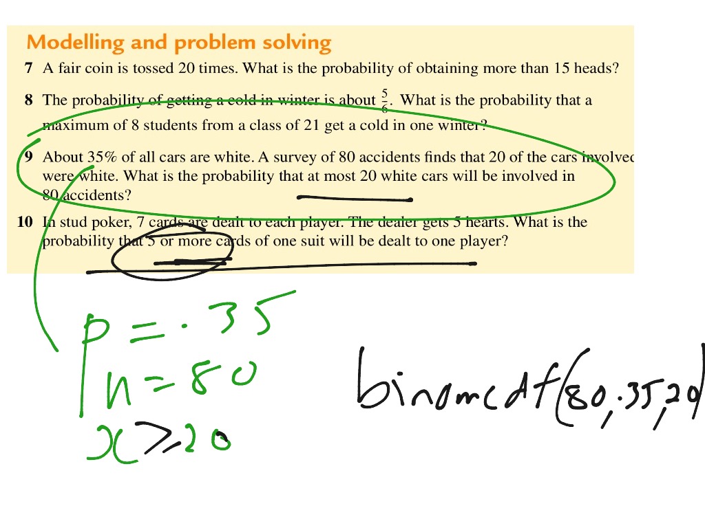 Yr 12 Maths B T4 Wk 2 Binomial Probabilities Math Binomial