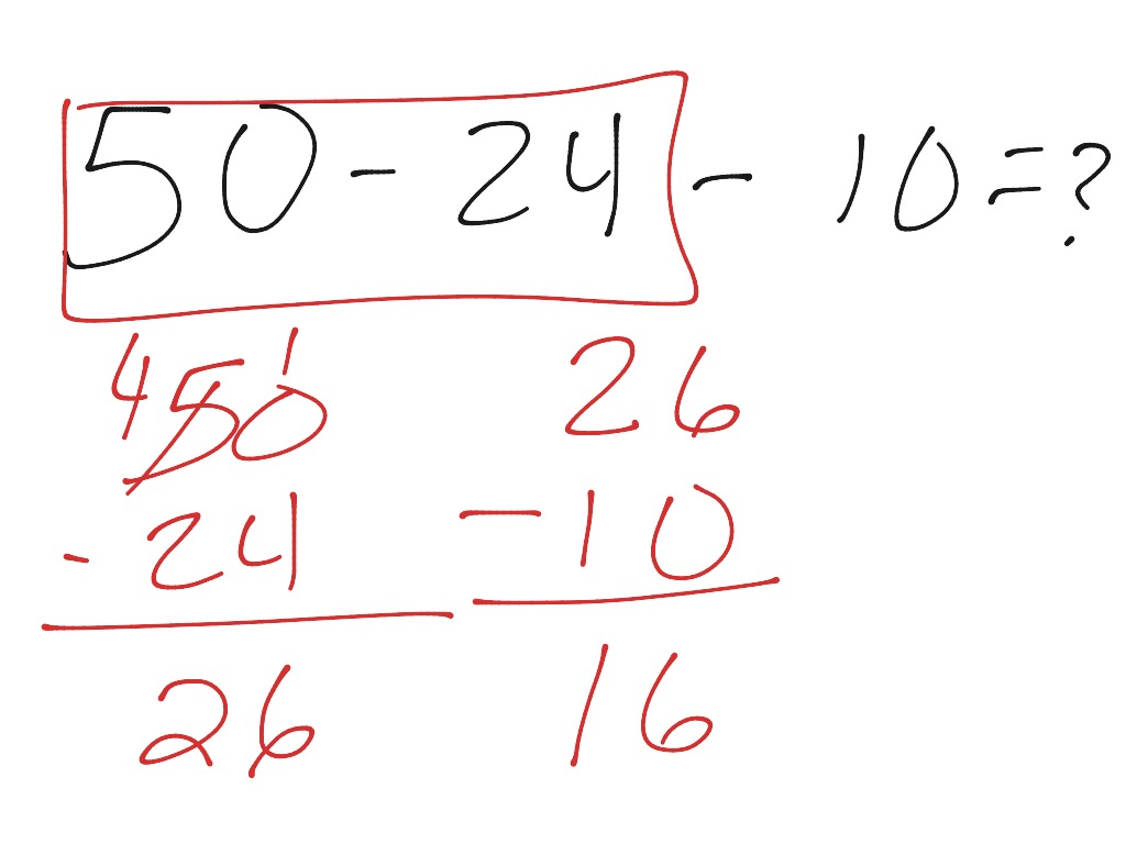 Subtracting three numbers at a time | Math | ShowMe