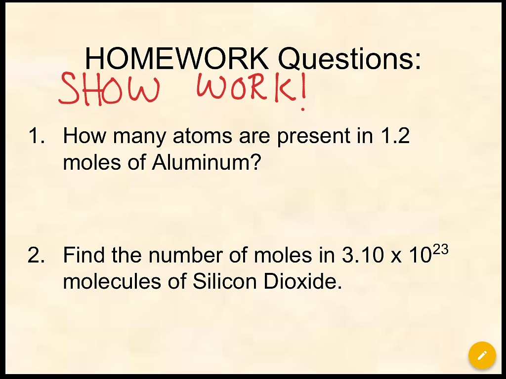 Avogadro number and the mole | Science | ShowMe