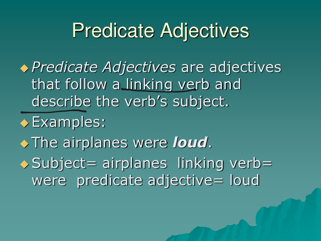 Predicate Nouns And Adjectives English Grammar ShowMe
