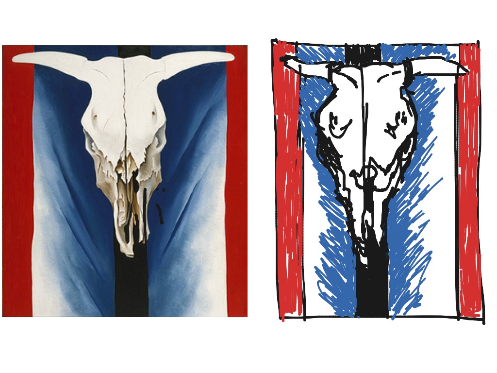 Recollection fyrværkeri Inspektion Cow skull red white and blue - Georgia O' Keefe | Art | ShowMe