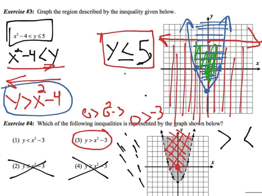 writing two variable quadratic inequalities assignment