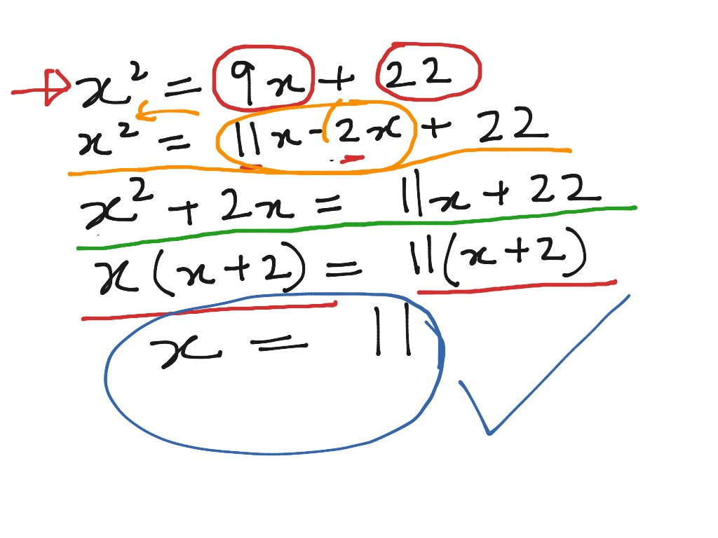 Solving A Trinomial Math Algebra Solving Equations High School Showme