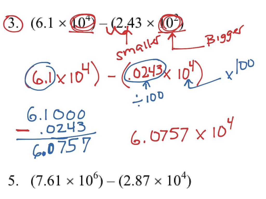 Scientific Notation Worksheet Adding Subtracting Multiplication Division