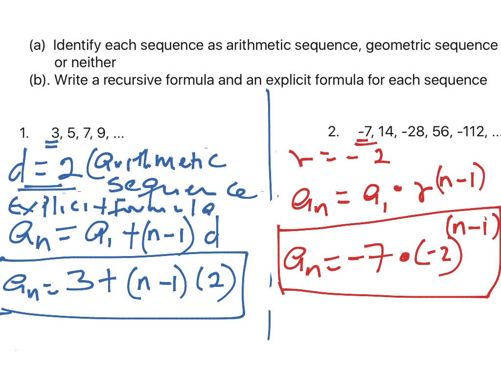 arithmetic vs geometric sequence pdf
