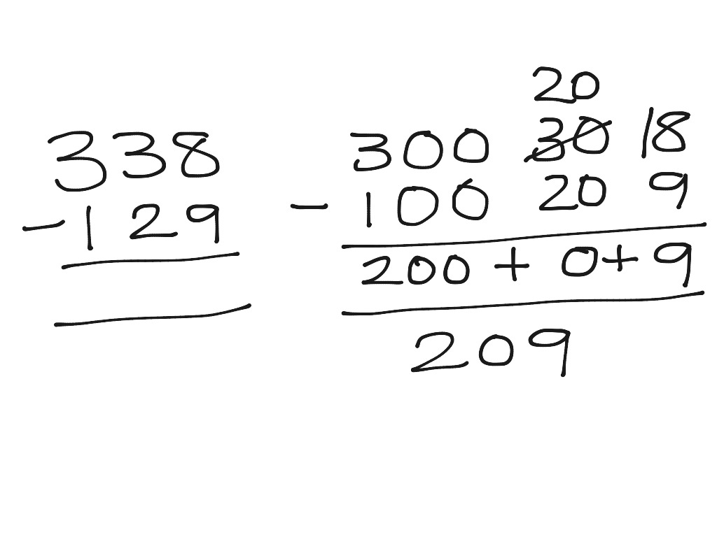 Subtraction with partitioning | Math, Elementary Math | ShowMe