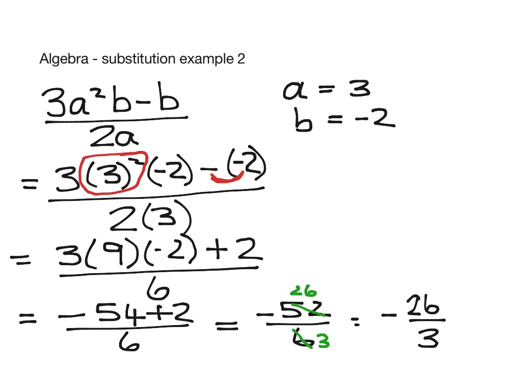 how to do substitution problems in algebra