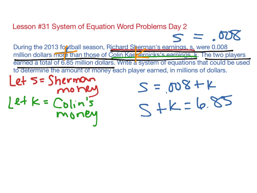 Lesson #277 System of Equation Word Problems Day 27  Math, Algebra