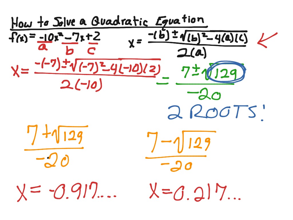 quadratic formula calculator