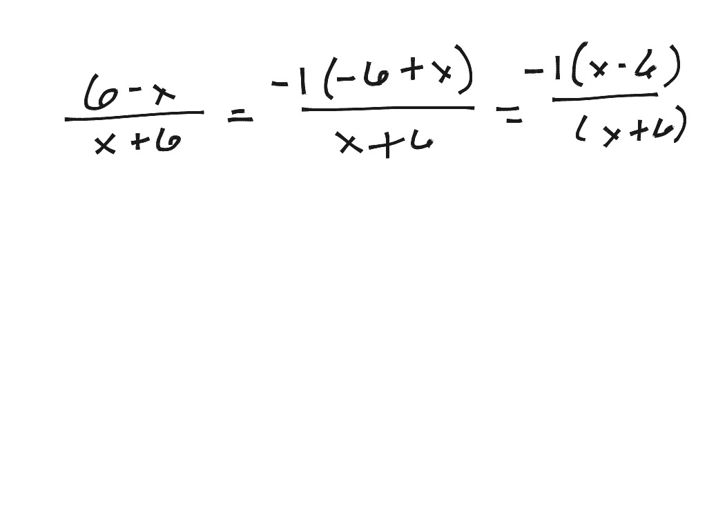 Math 091 Canceling Factors to -1, +1, or not at all | Math | ShowMe