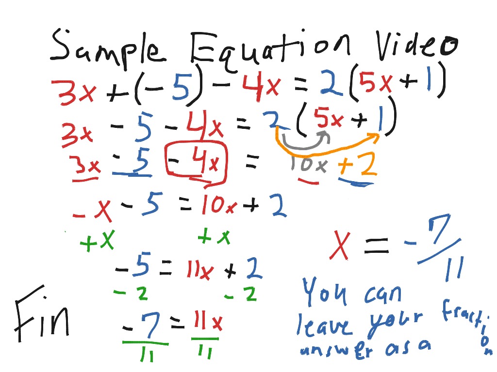 Sample Video Equation Project | Math | ShowMe