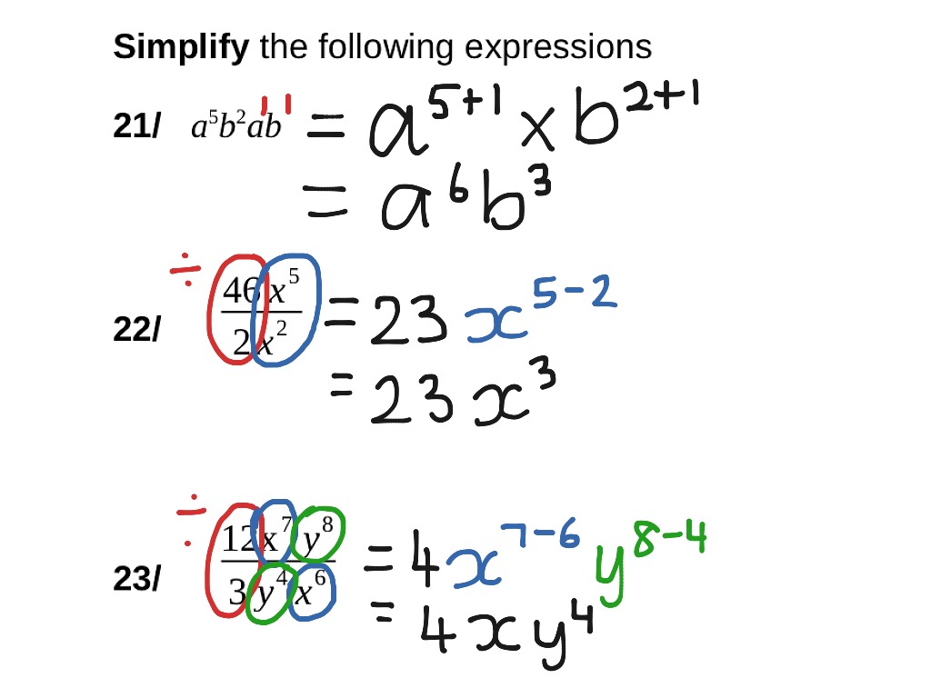 WRC Yr 9 2.3 index laws | Math | ShowMe