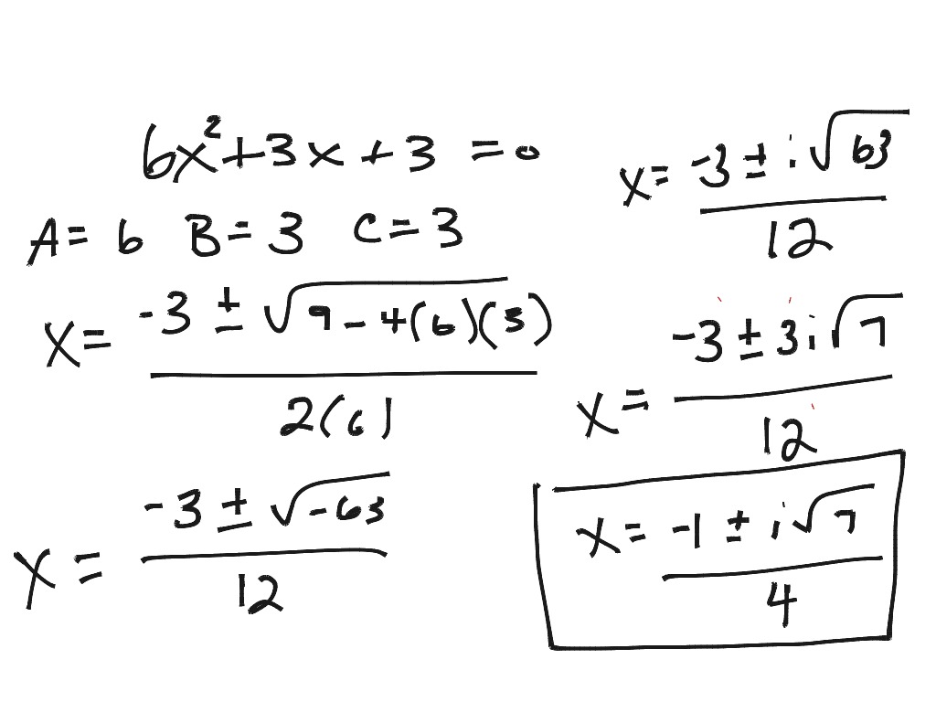 Solve Quadratics using Quadratic Formula | ShowMe