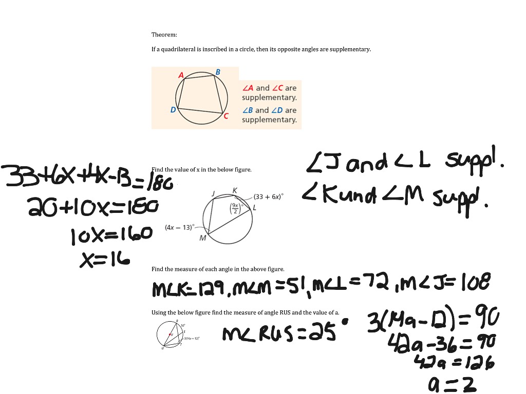 Inscribed Angles Math Geometry Circles Showme