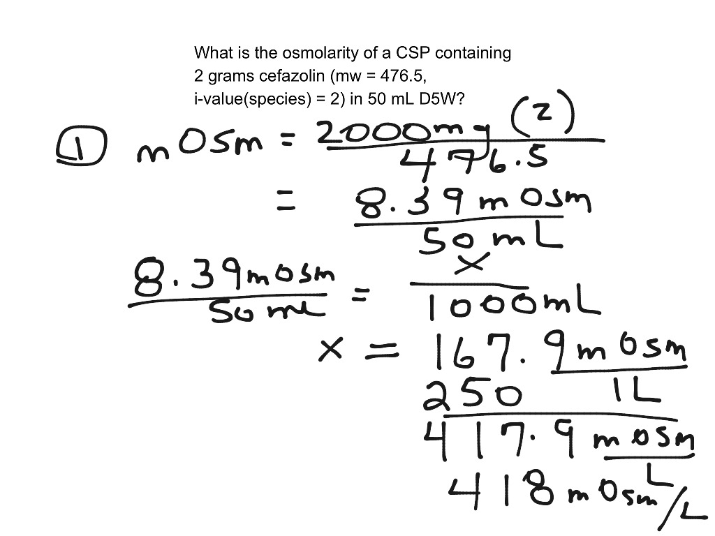 Osmolarity of a dose 1 Math ShowMe