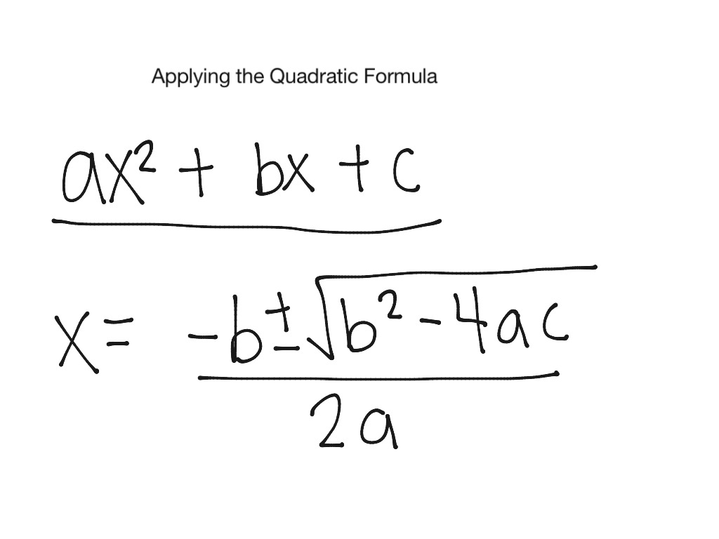 ShowMe - applying the quadratic formula