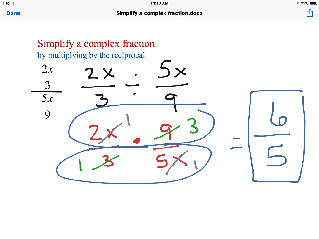 1.1 simp complex frac by flip and multiply | Math, Algebra 2 | ShowMe