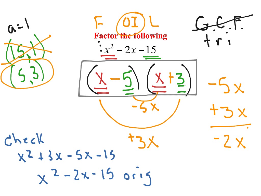 1.12 factor easy trinomial | Math, Algebra 2 | ShowMe