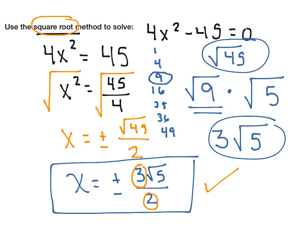 Solving quadratic equations with square roots - burgerbooy