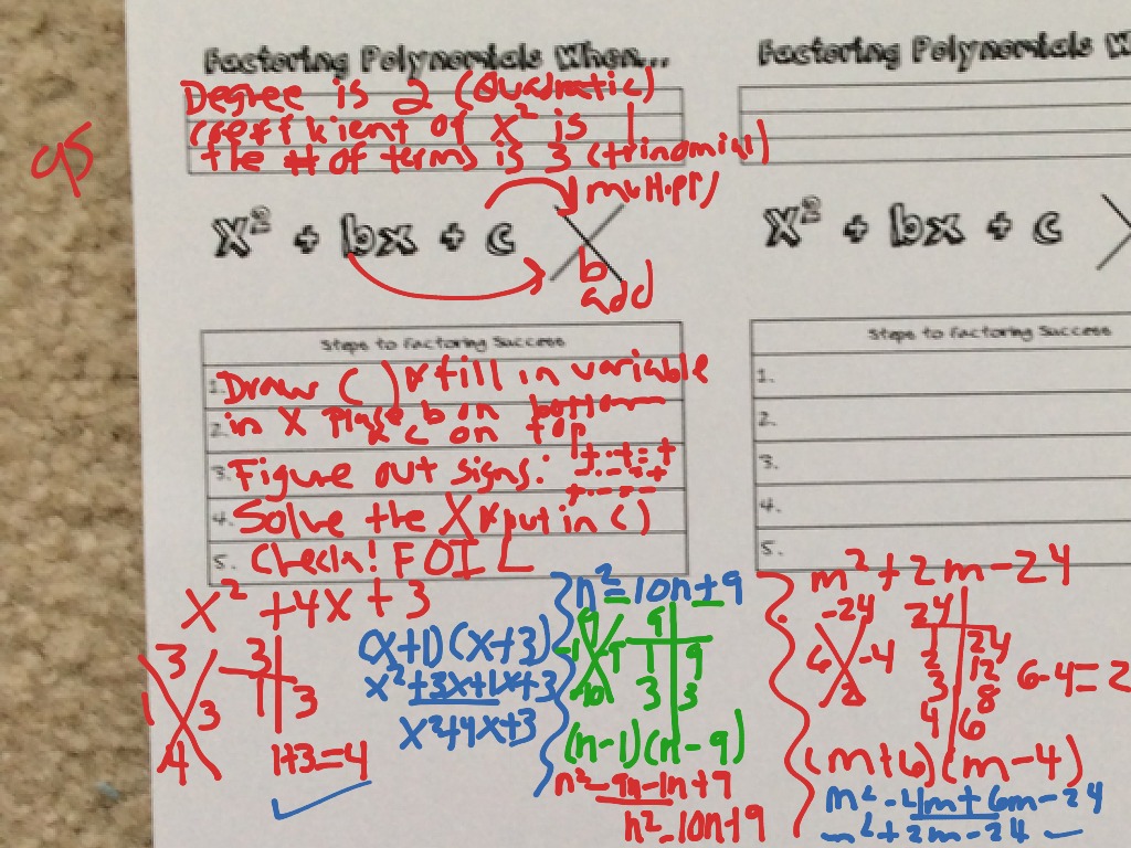 Factoring and GCF | Math, Algebra, Polynomials, Factoring, Trinomials ...