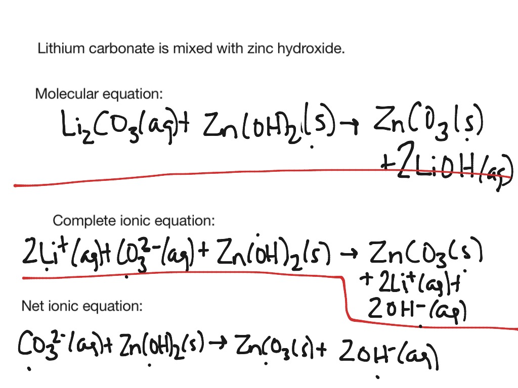 Molecular, Complete Ionic, and Net Ionic Equations | Science, Chemistry