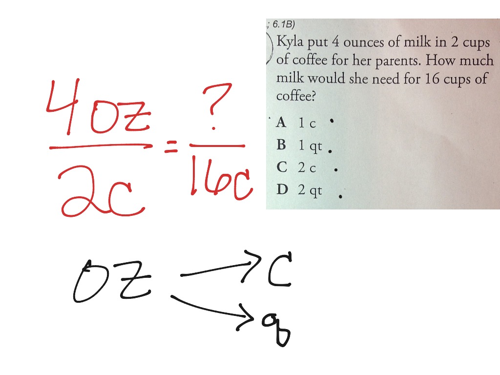 Milk ounces to quarts | Math | ShowMe