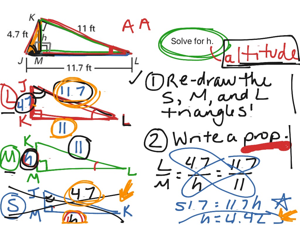 right triangle similarity quizlet