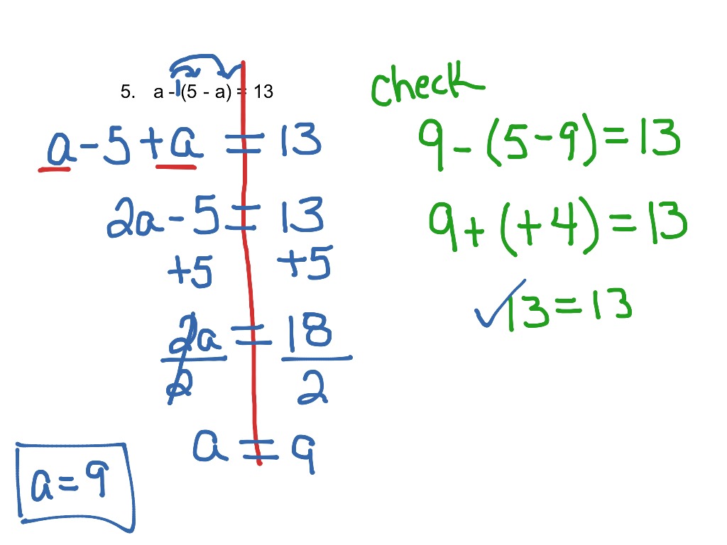 Solving Equations 5 | Math, Algebra, solving-equations | ShowMe