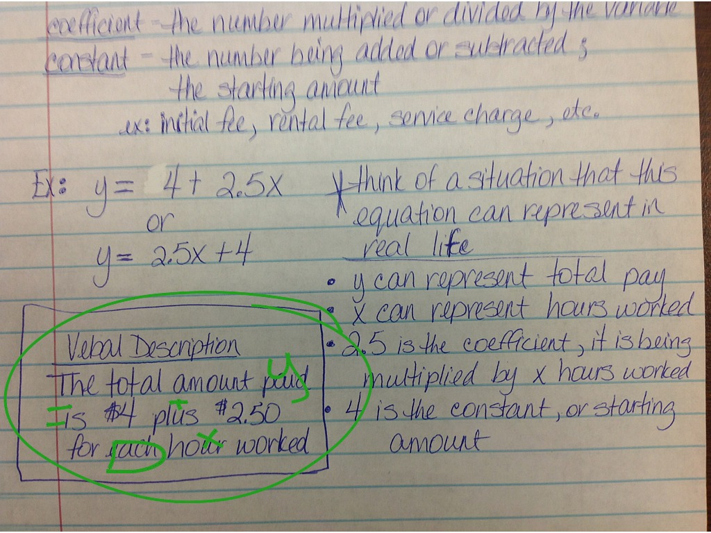 Writing A Verbal Description From An Equation Math ShowMe