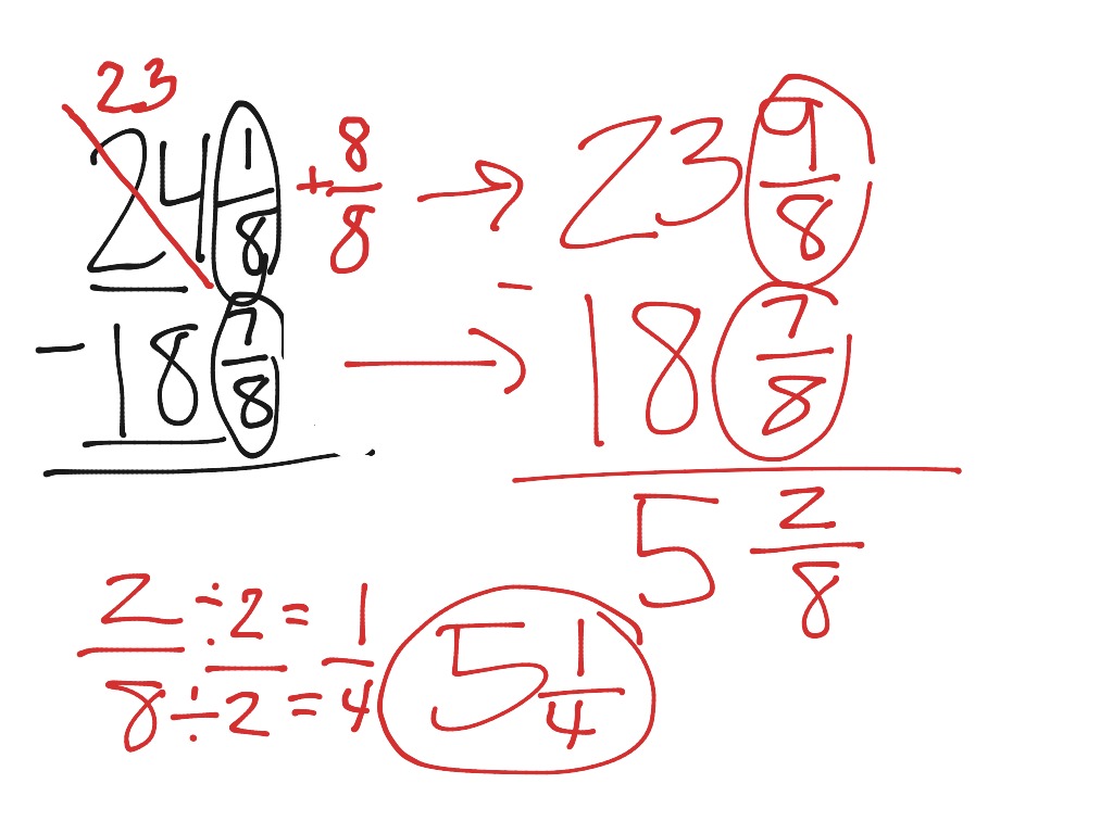 Regrouping with mixed numbers math elementary math 5th grade math
