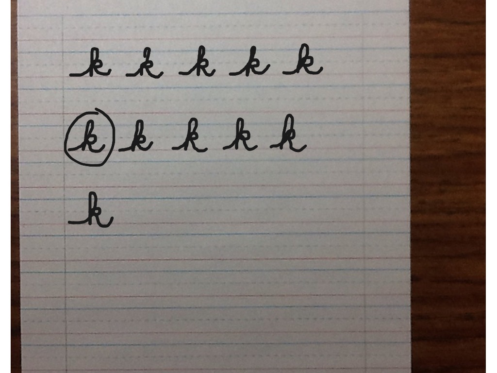 Lowercase cursive k | Cursive Handwriting | ShowMe