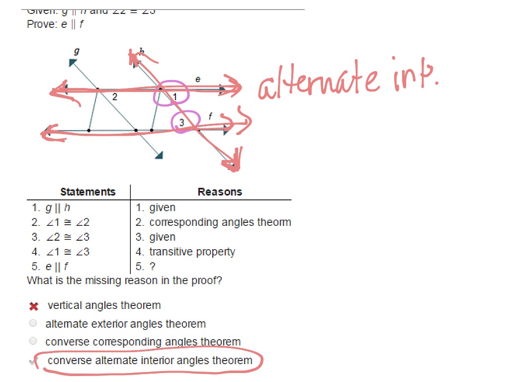 3.2 Proving The Converse of the Alternate Interior Angles Theorem