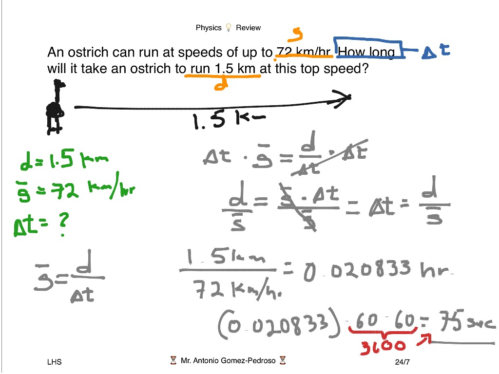 Holt Problem 2A 2 Average Velocity And Displacement Science Physics 