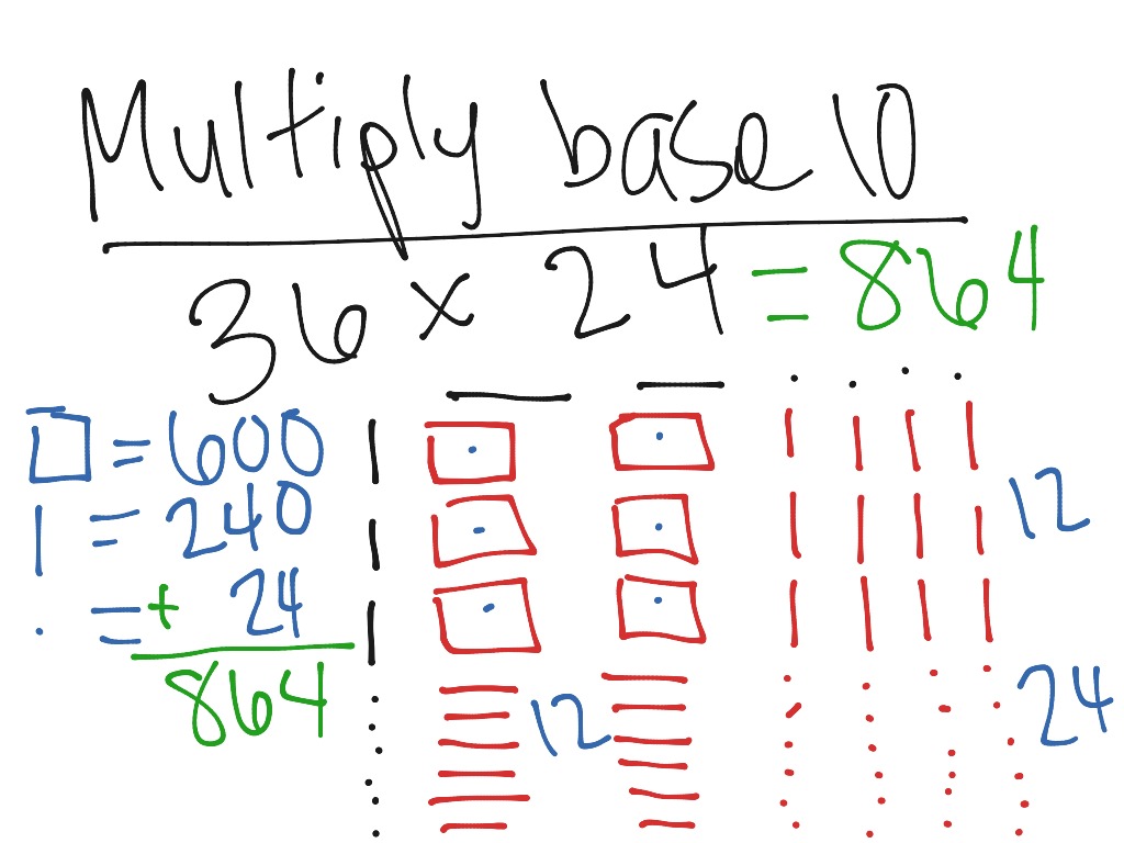 4th Grade Multiplication With Base Ten Blocks Worksheets