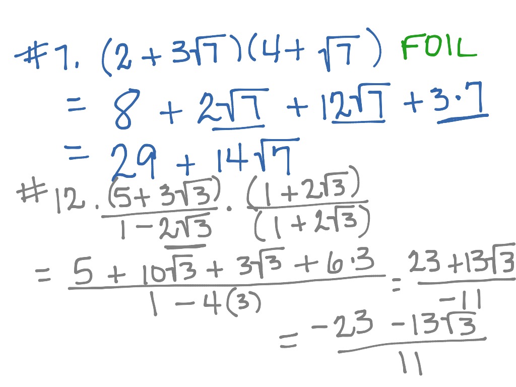 WS 2222-2222 Operations with Radical Expressions  Math, Algebra 22  ShowMe Within Operations With Radicals Worksheet