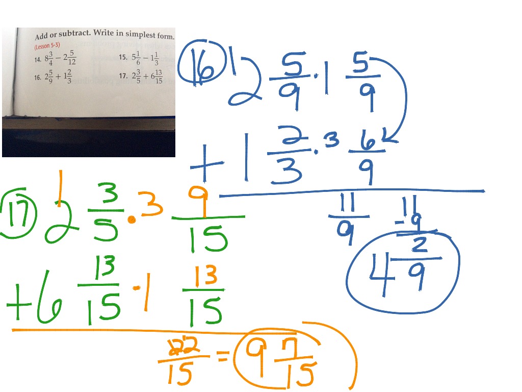 Math 7: mixed number addition and subtraction | Math, fractions, adding ...