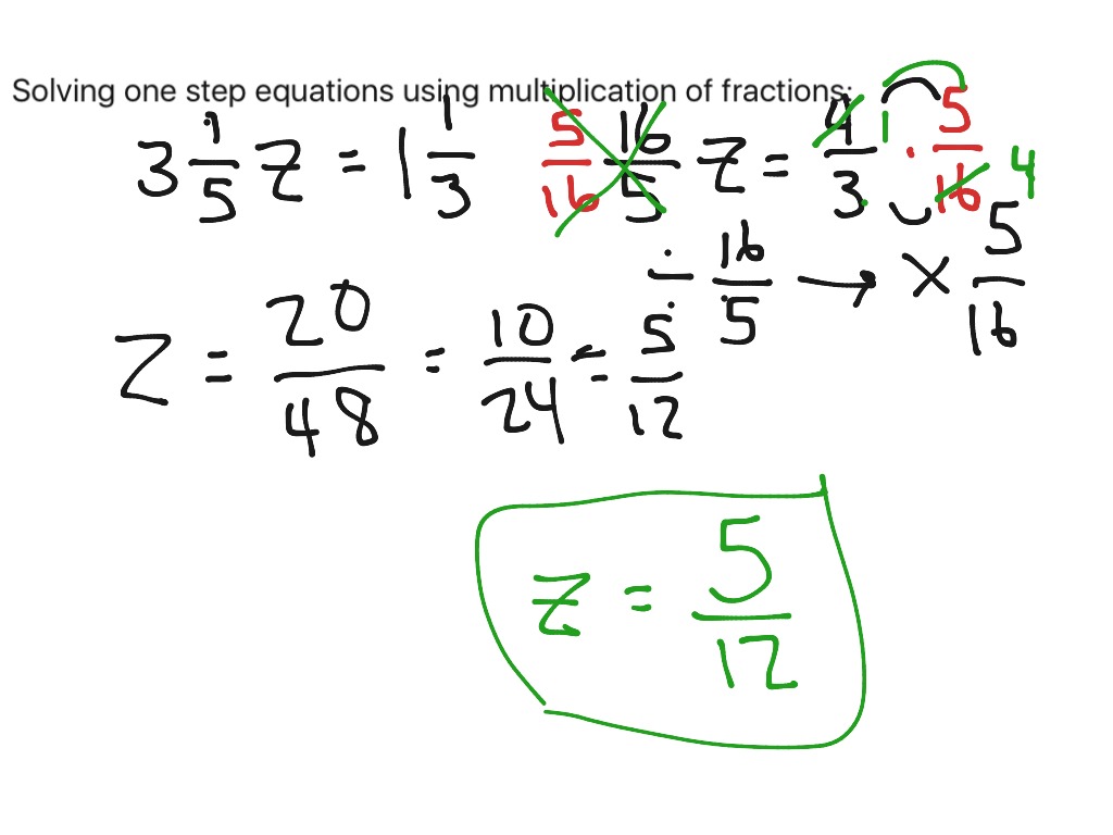 ShowMe one step equations with Fractions 