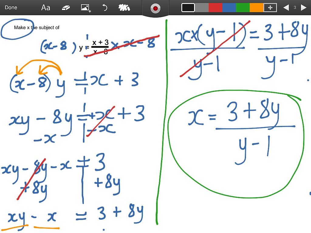 Change the subject - hard | Math | ShowMe