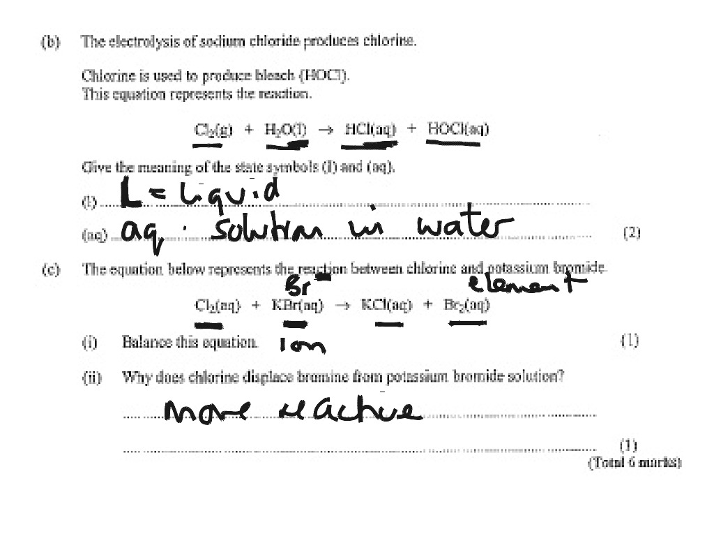 Half term ppq | Science, Chemistry, Balancing Equations | ShowMe