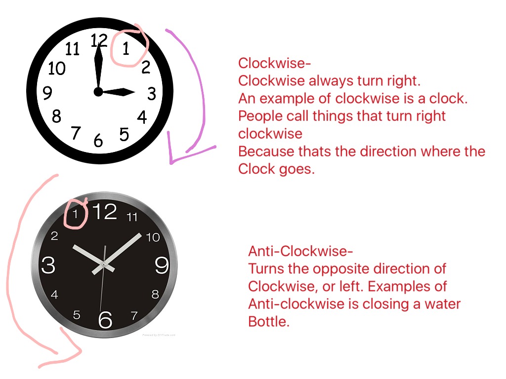 Clockwise and AntiClockwise by Nikki Room 4 Math ShowMe
