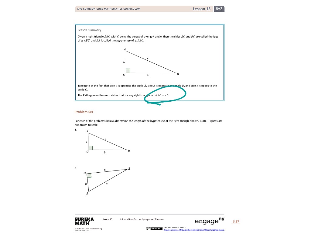 Pythagorean Theorem Practice 8th Grade