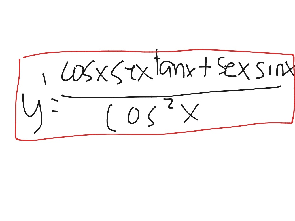 Derivatives Of The 6 Trig Functions | Math | ShowMe