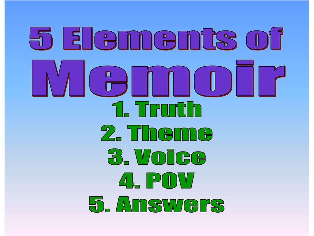 Five Elements Of Memoir English Writing ShowMe