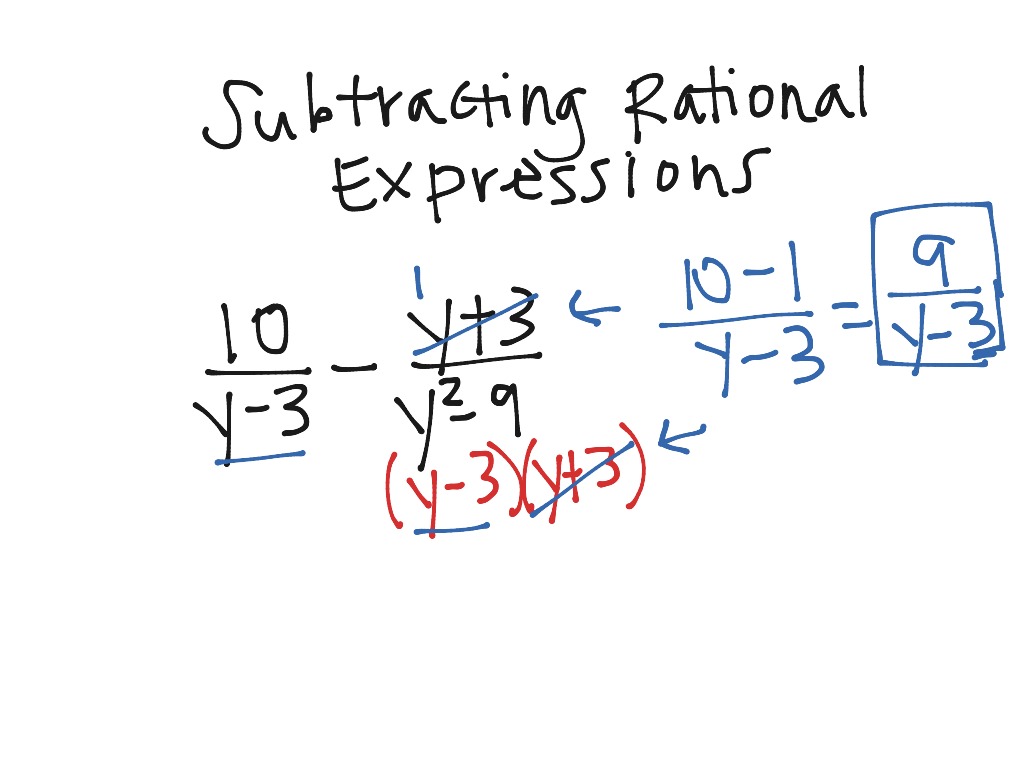 Subtracting Rational Expressions 1 | Math, Algebra 2 | ShowMe